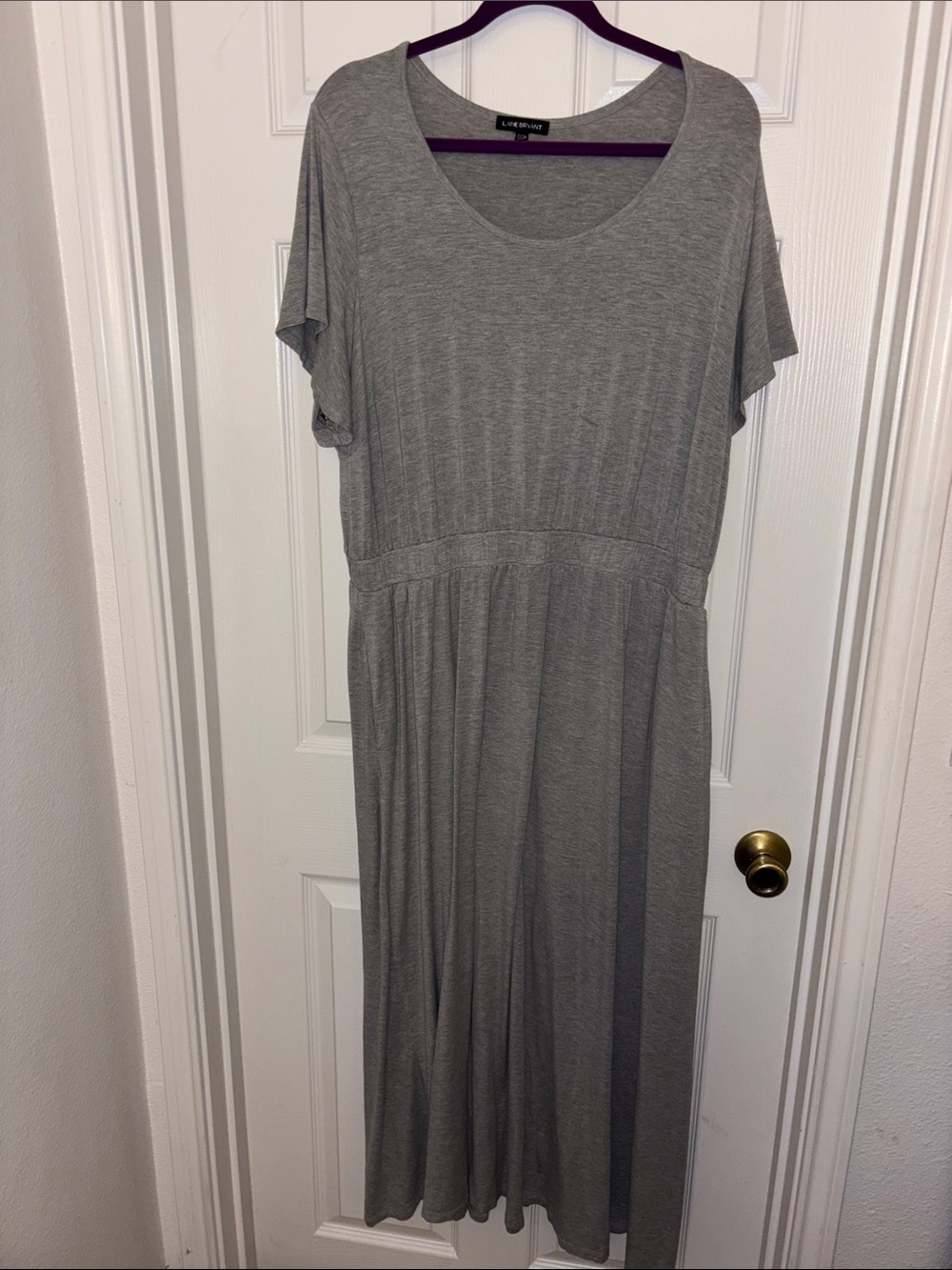 Lane Bryant Heather Gray Scoop-Neck Maxi Dress
